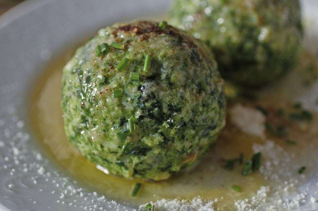 Green Knödel in South Tyrol Italy