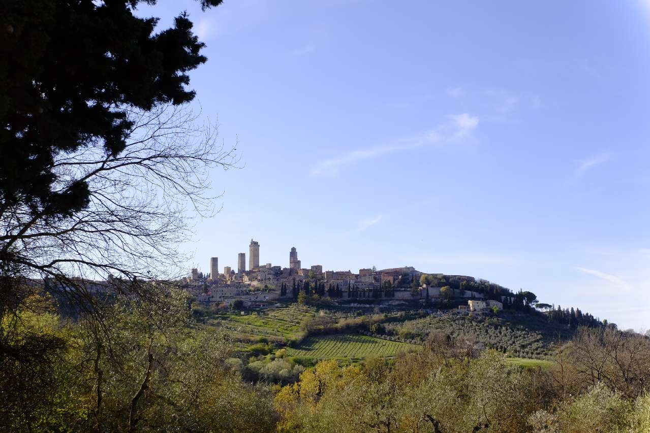 Scenic view to San Gimignano in Tuscany